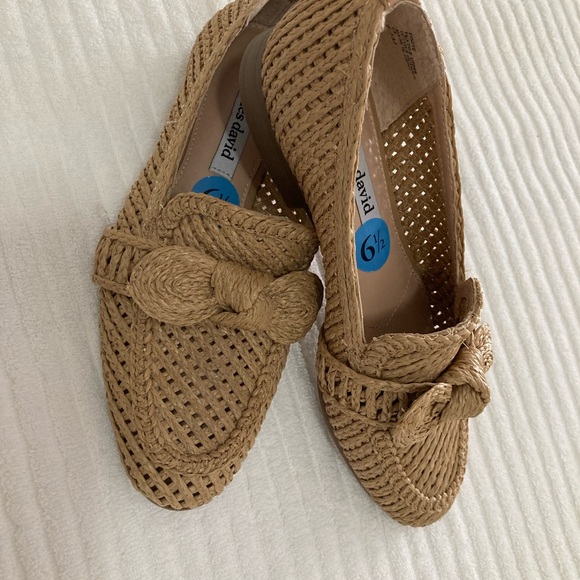 Charles David Shoes - Charles David Tan Flats with Perforated Design